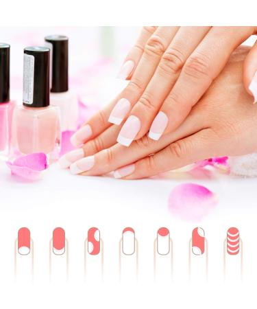 1200 pcs Self-Adhesive French Manicure Nail Sticker Set - White Half-Moon Shaped Decals for Nail Design (25 Sheets) - Buy Online on GoSupps.com