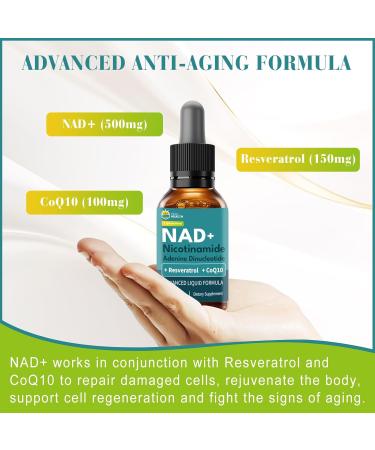 KingHealth CoQ10 100mg Liposomal NAD+ 500mg Resveratrol 150mg Liquid Supplements for Women & Men- Boost Energy & Anti-Aging - Vegan Non-GMO Gluten Sugar-Free - 2 Fl Oz - Buy Online on GoSupps.com
