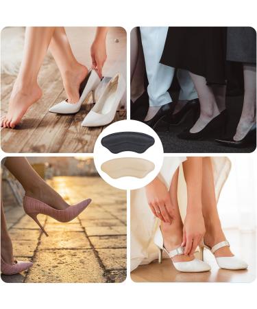 8 Pairs Heel Pads for Shoes - Self-Adhesive Cushions for Men & Women | Stop Heel Slip & Blisters - Pale Apricot & Black - Buy Online on GoSupps.com