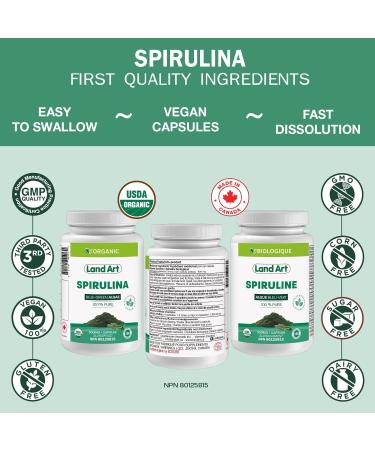 Certified Organic Spirulina - 180 capsules - Vegan - Made in Canada - Buy Online on GoSupps.com