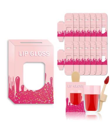 ANZKA 15 Pack Ice-cream Lip Gloss Tube Boxes Packaging Pink Lip Gloss Boxes for 2.68x1.62 Inch Ice Cream Shaped Empty Lipgloss Tubes Pink Ice Cream Lip Gloss Tube Bottle Packaging(Not include tubes)