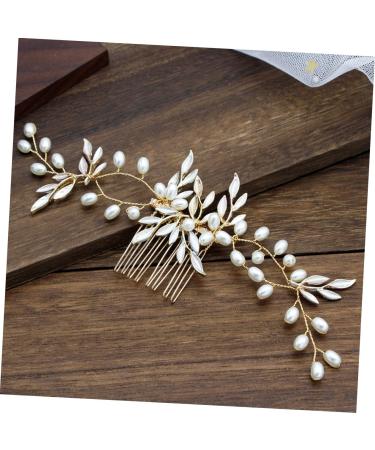 Beavorty Leaf Hair Comb Bride Hair Clip Pearl Hair Comb Pearl Hair Accessories Wedding Hair Comb Bridal Headdress Pearl Wedding Clip Bride Headpieces for Wedding Tiara Leaf Hairpin Miss - Buy Online on GoSupps.com
