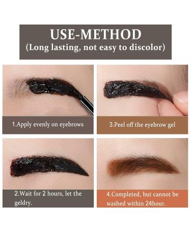 Peel Off Tattoo Eyebrow Gel - Natural & Waterproof Eye Brow Makeup (Brown) - Buy Online on GoSupps.com