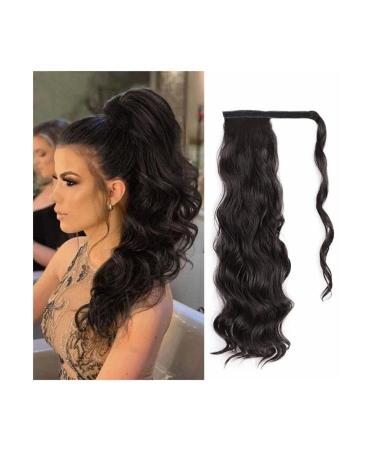 Ponytail Extension 8-24" Human Hair Ponytail Extensions Wrap Around Long Ponytail Hairpiece Remy Human Hair Clip in Wavy Ponytail Hair Extensions for Women Ponytail Hairpiece for Women (Color : Wrap 14inches Wrap on ponytail