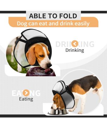 Kuoser Dog Protective Collar - Adjustable Comfy Cone for Post-Surgery Leak Protection Breathable Elisabethane - Ideal for Dogs & Cats - Black Medium - Buy Online on GoSupps.com