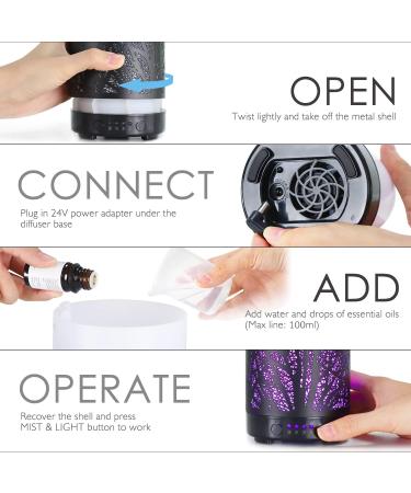 Buy Lalking Aroma Diffuser | Ultrasonic Humidifier & Essential Oil Diffuser for Home Yoga Office - 7 Color Changing Handmade Metal Design - Buy Online on GoSupps.com