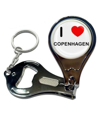 BadgeBeast.co.uk I Love Copenhagen - Key Ring Bottle Opener and Nail Clipper