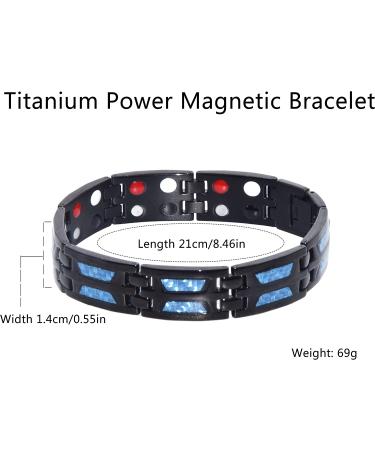 Titanium Magnetic Lymph Detox Bracelet for Weight Loss - Carbon Blue Therapy Gift for Dad - Buy Online on GoSupps.com