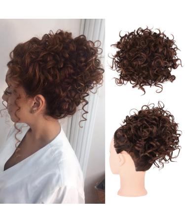 Rpeixya hair part dutt hair bun with elastic cord lure dutt hair part ponytail chignon women ponytail-dutt stylish curly shaft bun girl ponytail (dark brown)