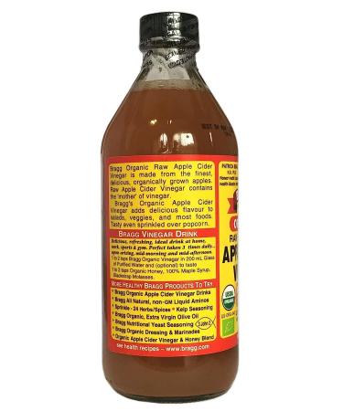 Bragg Organic Raw Apple Cider Vinegar 16 Fl Oz - Pure & Unfiltered - Buy Online on GoSupps.com
