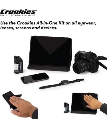 Croakies All-in-one Cleaning Kit | Lens Care Travel Kit with Pump and Microfiber Cloth | All Natural Cleaner for Eyewear and Lenses - Buy Online on GoSupps.com