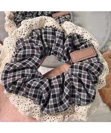 xbiez Cute Lace Trim French Hair Scrunchies for Women Girls Vintage Floral Hair Ties Hairband Elastic Ponytail Holder Headband 10 pink - Buy Online on GoSupps.com