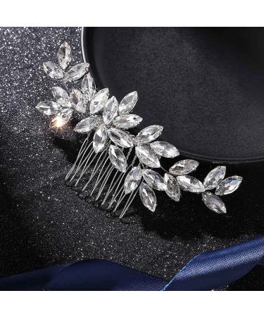 Latious Crystal Bride Wedding Hair Comb Silver Rhinestone Bridal Hair Clip Sparkly Hair Piece Gem Hair Accessories for Women and Girls (Silver) - Buy Online on GoSupps.com