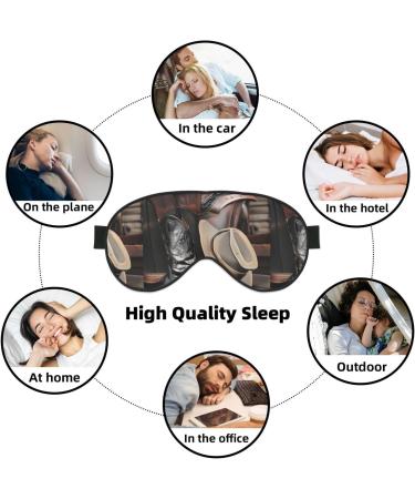 Cowboy Black Hat Western Boots & Unisex Elastic Adjustable Buckle Blackout Sleep Eye Mask for Home Travel Yoga & Office Nap - Shop Now - Buy Online on GoSupps.com