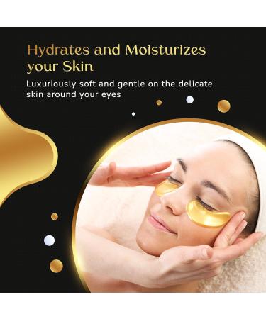 RBW 24k Gold Under Eye Patches - Reduce Dark Circles Puffiness & Wrinkles - Hydrating Hyaluronate Eye Masks - 20 Pairs for Rejuvenating Treatment for Men & Women - Buy Online on GoSupps.com