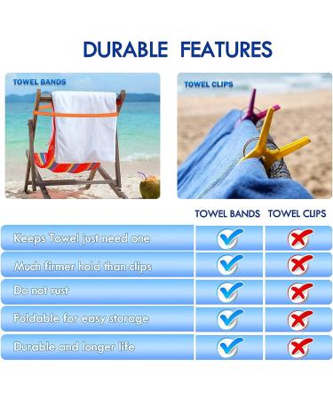 Beach Chair Towel Clips (6 Packs) - Durable, Windproof & Lightweight Holder Bands for Cruise Pool Swim - Colorful Vacation Accessories - Buy Online on GoSupps.com