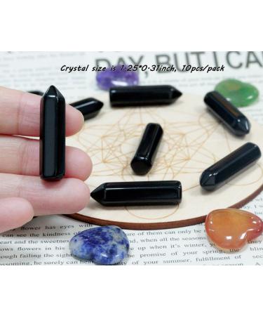 MAIBAOTA Black Obsidian Healing Crystals Gifts Wands Hexagonal Pointed Gemstones Set Bulk for Women Beginner Chakra Stones Nature Reiki Spiritual Energy Balancing Protection Crystal 10pcs Black Obsidian Crystal - Buy Online on GoSupps.com
