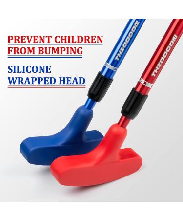 THIODOON 2-Pack Two-Way Kids Golf Putter Set for All Ages - Adjustable Length, Red+Blue Putters with 6 Tees - Buy Online on GoSupps.com