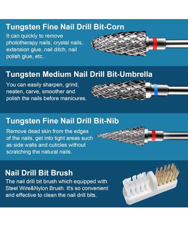 CGBE 3-Pack Nail Cutter Attachments | Tungsten Alloy Grinding Heads for Gel & Acrylic Nails | Fine & Medium Grit Hard Metal Bits - Buy Online on GoSupps.com