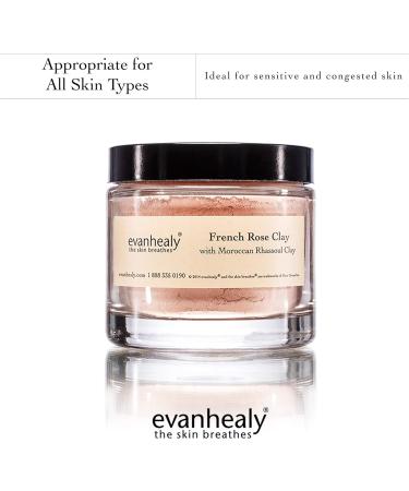 Evanhealy French Rose Clay Face Mask | Exfoliating & Cleansing Pink Clay for Sensitive Skin | Pore Minimizer Rhassoul Clay Mask - International Shipping Available - Buy Online on GoSupps.com