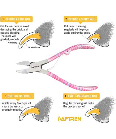 AFTREN Nail Clippers Stainless Steel Extra Sharp Nail Scissors Precise Cut Toenail Scissor Thick Nails Foot Care Nail Care Pedicure Nail Clippers Toenails Nail Trimmer (5.5 Pink) - Buy Online on GoSupps.com