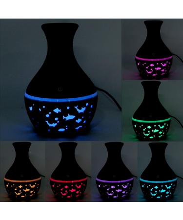 Essential Oils Diffuser - 300ml Wood Grain USB Aromatherapy Humidifier with 7-Color Night Lights for Home & Office - Buy Online on GoSupps.com