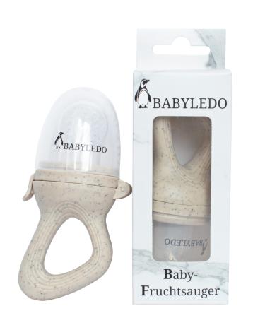 BABYLEDO Baby Fruit Pacifier with Teething Ring for Fruit and Vegetables Baby Teething Aid (Alpaca - Beige) - Buy Online on GoSupps.com