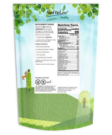 Buckwheat Kasha 1lb | Non-GMO Verified Grechka Whole Groats | Kosher & Bulk | Rich in Fiber, Copper, Manganese, Magnesium | Sirtfood - 1lb Pack - Buy Online on GoSupps.com