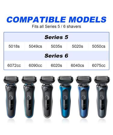Buy Braun 53B Replacement Head for Series 5 & 6 - Wet & Dry Foil & Cutters (2 Pack) - Compatible with 5018s 5020s 5035s 5049cs 5050cs 6020s 6040cs 6072cc 6075cc 6090cc - International Shipping Available - Buy Online on GoSupps.com