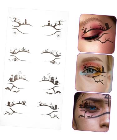 VINTORKY 4 Pairs Halloween Eyeliner Stickers Decor Eyeshadow Halloween Makeup Tools Eye Makeup Decals Black - Buy Online on GoSupps.com