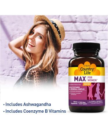 Country Life Max for Women - Iron-Free Multivitamin & Mineral Complex - 120 Veggie Capsules - Buy Online on GoSupps.com