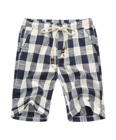 Cewifo men shorts without inside briefs and cropped summer shorts linen pants men's pants men shorts zip shorts men cotton black light summer pants with elastic band A3-blue 3xL