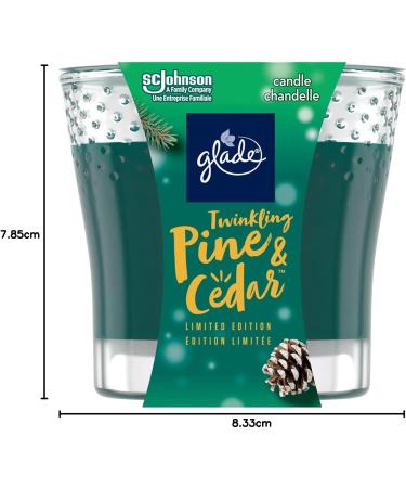 Glade Scented Candle Twinkling Pine & Cedar 1-Wick Candle Air Freshener Infused with Essential Oils for Home Fragrance 1 Count (Packaging May Vary) - Buy Online on GoSupps.com