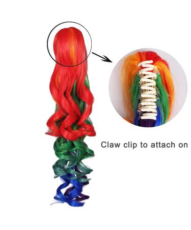 ColorGround Long Curly Cosplay Wig with Rainbow Ponytails - Vibrant Style for Costume Play - Buy Online on GoSupps.com