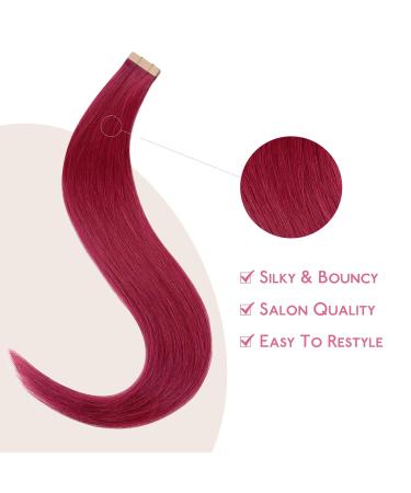 Buy If-Salt Tape Extensions - Real Hair Burgundy Red 10pcs 25g 45cm Invisible Hair Extensions for Girls - Buy Online on GoSupps.com