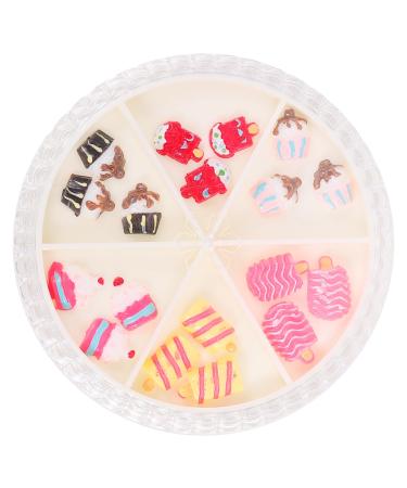 Housoutil 1 Box Nail Art Accessories Manicures Decorations Nail Pendants 3D Nail Decals Gems for Nails Nail Gem Manicures Accessories Manicures Ornament Cute Nail Plastic Charm Nail Supplies 6.5X6.5X1.2cm As Shown 12