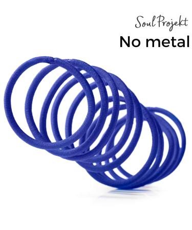 Soul Project Hair Ties - 100 Pack Blue Elastic No Metal 4mm Ideal for All Hair Types Perfect for Ponytails & Buns - Durable Hair Bands for Women & Girls - Buy Online on GoSupps.com