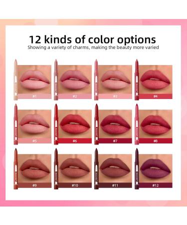 Erinde 3PCS Matte Lipstick & Lip Liner Set - Long Lasting Waterproof Crayon Makeup Precision Tip with Sharpener - Warm Brown Purple Shades 10#11#12 - Buy Online on GoSupps.com