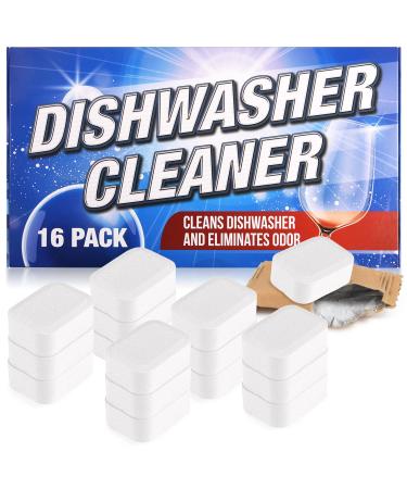 16-Pack Dishwasher Cleaner - Dishwasher Cleaning Tablets to Remove Limescale and Mineral Buildup - Dishwasher Cleaner and Descaler Compatible with Most Dishwashers - Fresh Scent