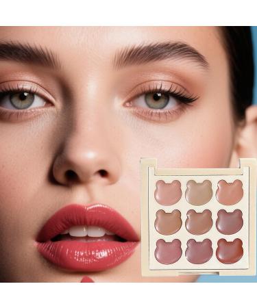 Makeup Lip Gloss Palette 9-Color Matte Finish Lip Shades with Mirror Compact Stylish Beauty Kit Women Portable Cosmetic Set Ideal for Commuting and Social Gatherings - Buy Online on GoSupps.com