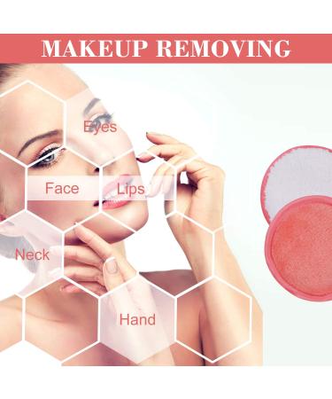Reusable Makeup Removal Pads - Kinhwa Super Soft Microfiber Facial Cleaning Pads (6 Pack) - Washable & Slimming Pads with Laundry Bag - Pink/White - Buy Online on GoSupps.com