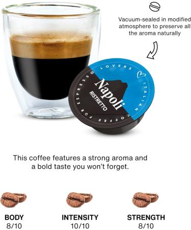 Italian Coffee capsules compatible with Lavazza A Modo Mio machines Espresso pods ("Napoli" Ristretto Blend 128 Pods) - Buy Online on GoSupps.com