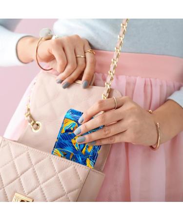 Buy Deep Sea Colored Leather Lipstick Case | Mini Lip Gloss Organizer with Mirror - Perfect Travel Accessory - Buy Online on GoSupps.com