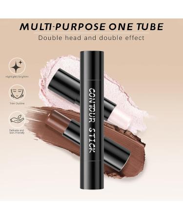 Dual-Ended Highlighter Contour Stick - Waterproof & Long Lasting 2 in 1 Cream Bronzer Stick for All Skin Tones - Buy Online on GoSupps.com