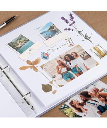 1DOT2 12x12 Large 3 Ring DIY Scrapbook Album with 30 Plastic Sleeves & 60 Pages - Gray Cover/White Pages for Baby, Travel, Wedding, Anniversary, Kids Adventures - Buy Online on GoSupps.com