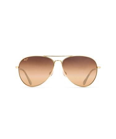 Maui Jim Men's and Women's Mavericks Polarized Aviator Sunglasses Gold/Hcl Bronze Polarized 61 Millimeters