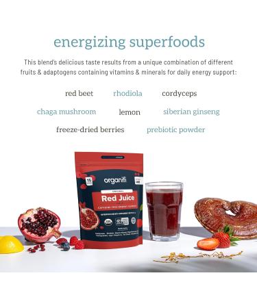 Organifi Red Juice - Energy Powder Reduces Afternoon Crashes and Boosts Digestion and Immune System 15 Go Packets - Buy Online on GoSupps.com