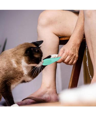 Cat Chin Brush - Grooming Chin Scrubber Soft Chin Brush | Non-Slip Cleaning Brush Finger Multifunctional Pet Supplies for Cats Green - Buy Online on GoSupps.com