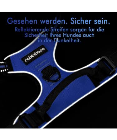 Rabbitgoo No Pull Dog Harness for Medium & Large Dogs - Adjustable Breathable with Reflective Stripes - Safe & Comfortable Control (Blue XL) - Buy Online on GoSupps.com