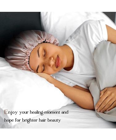 YANIBEST Silk Satin Bonnet for Sleeping - Blush Pink Large | Reversible Hair Cap for Curly Natural Hair Women - Buy Online on GoSupps.com